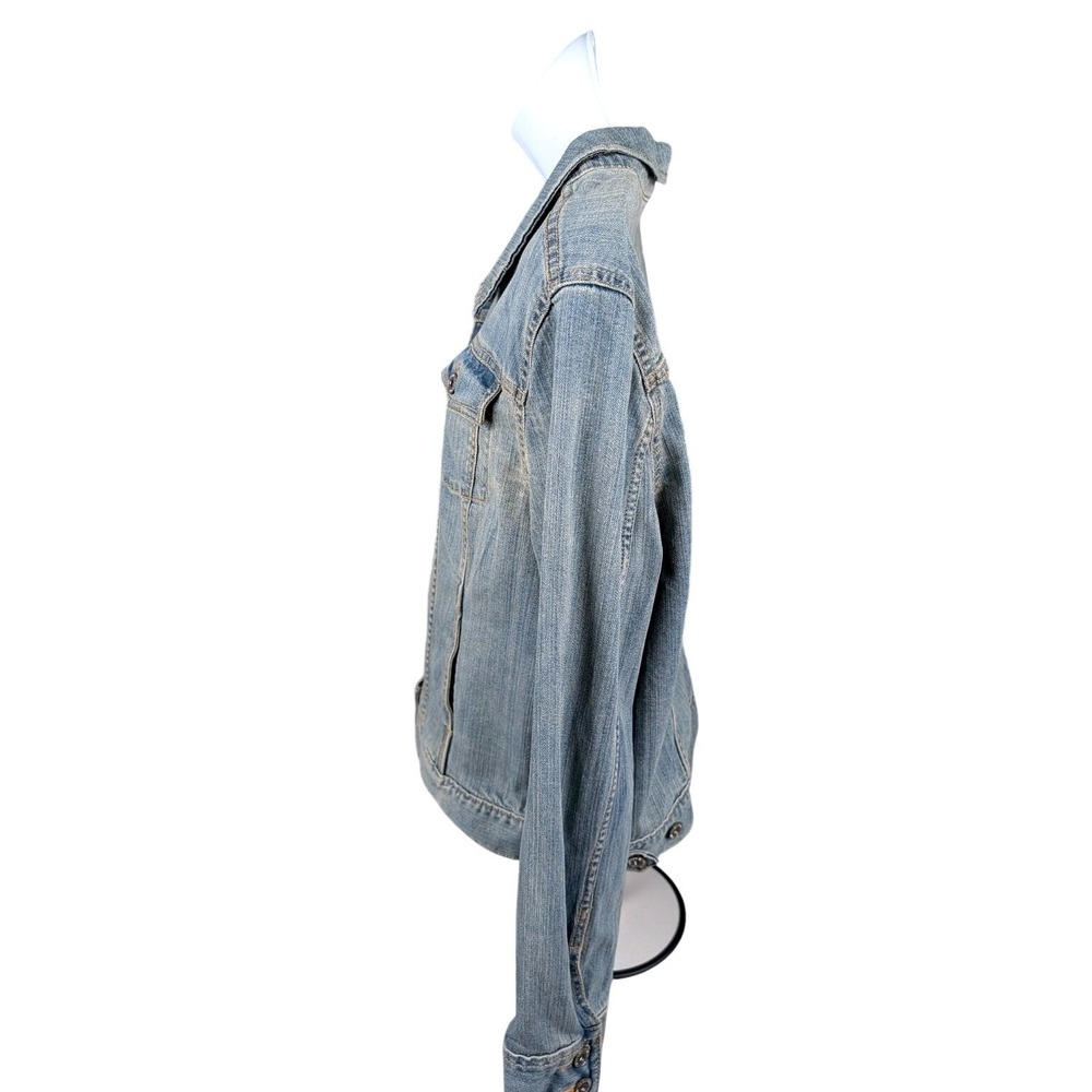 Liz Claiborne Blue Denim Trucker Jacket Womens XL Stretch Cotton Medium Wash - Picture 10 of 16